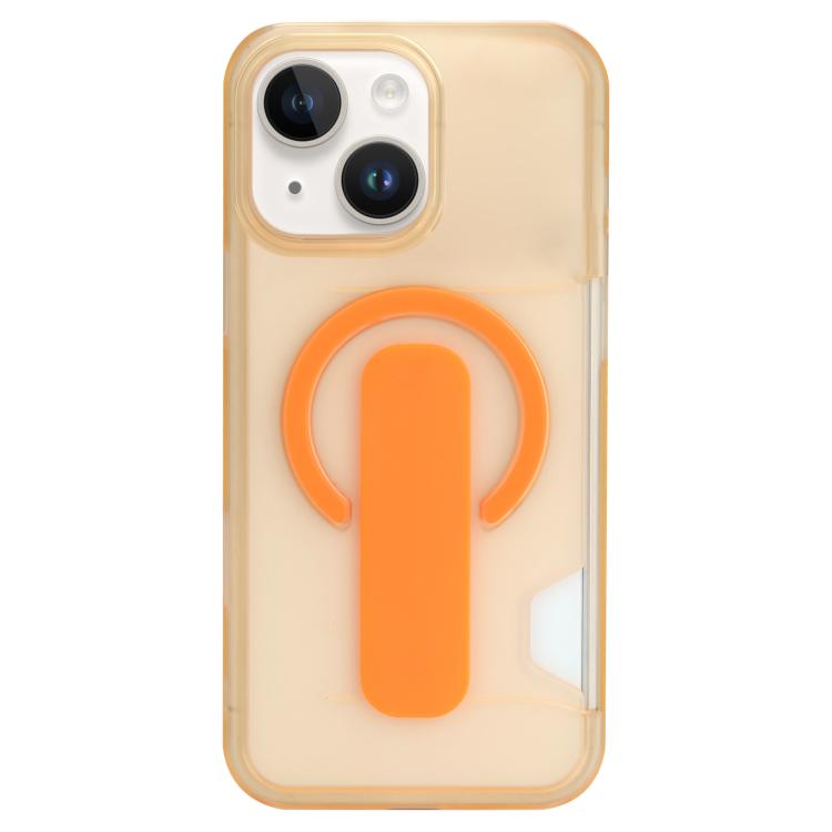 For iPhone 13 Translucent Holder Card Slot Magnetic Phone Case