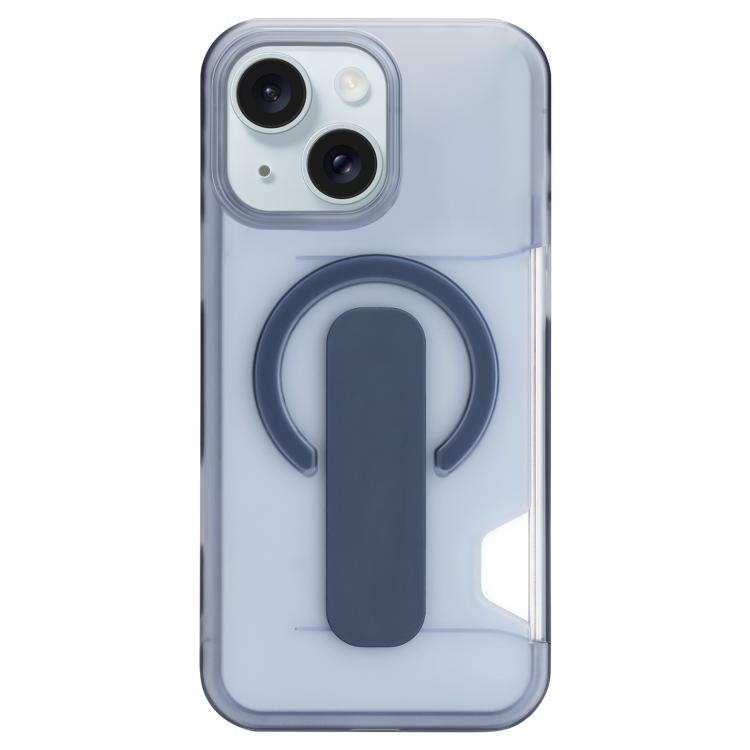For iPhone 15 Translucent Holder Card Slot Magnetic Phone Case