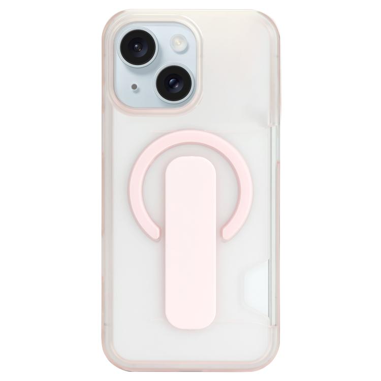 For iPhone 15 Translucent Holder Card Slot Magnetic Phone Case