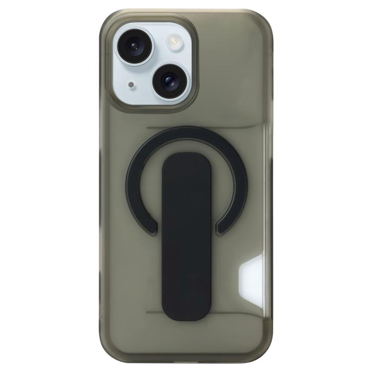 For iPhone 15 Translucent Holder Card Slot Magnetic Phone Case