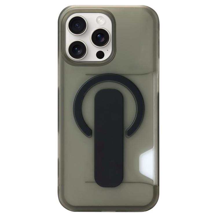 For iPhone 15 Pro Translucent Holder Card Slot Magnetic Phone Case