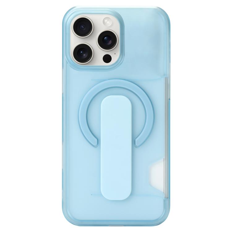 For iPhone 15 Pro Translucent Holder Card Slot Magnetic Phone Case