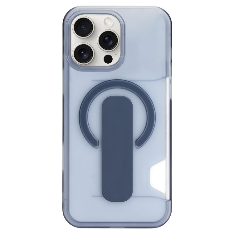 For iPhone 15 Pro Max Translucent Holder Card Slot Magnetic Phone Case