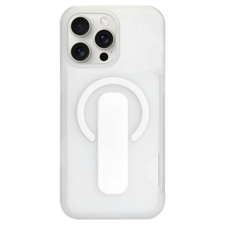 For iPhone 15 Pro Max Translucent Holder Card Slot Magnetic Phone Case