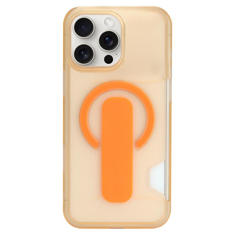 For iPhone 15 Pro Max Translucent Holder Card Slot Magnetic Phone Case