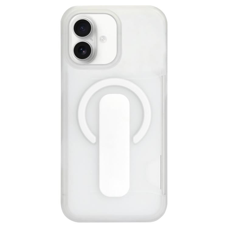 For iPhone 16 Translucent Holder Card Slot Magnetic Phone Case