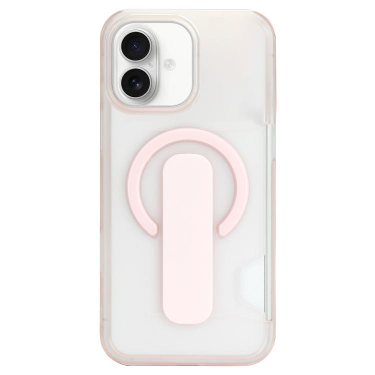 For iPhone 16 Translucent Holder Card Slot Magnetic Phone Case