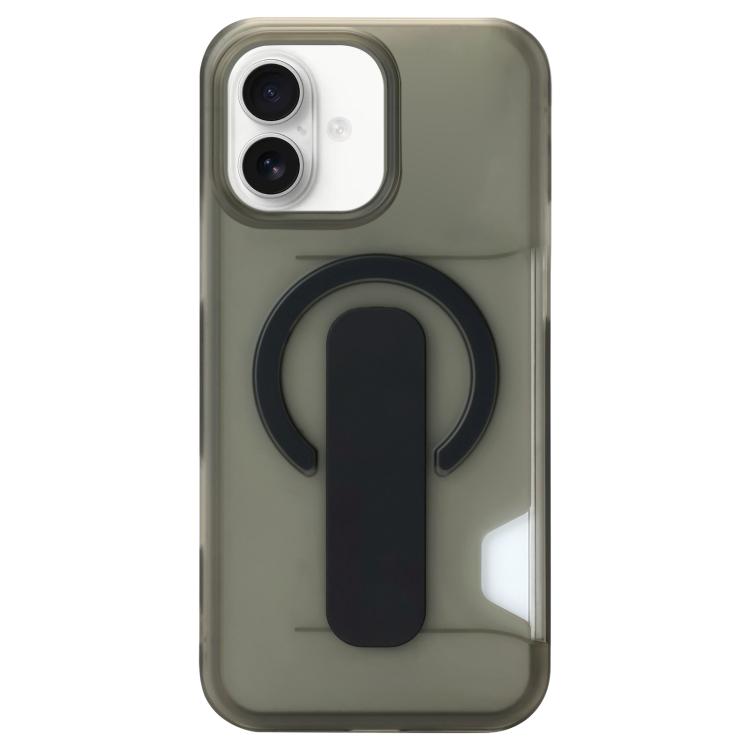 For iPhone 16 Translucent Holder Card Slot Magnetic Phone Case