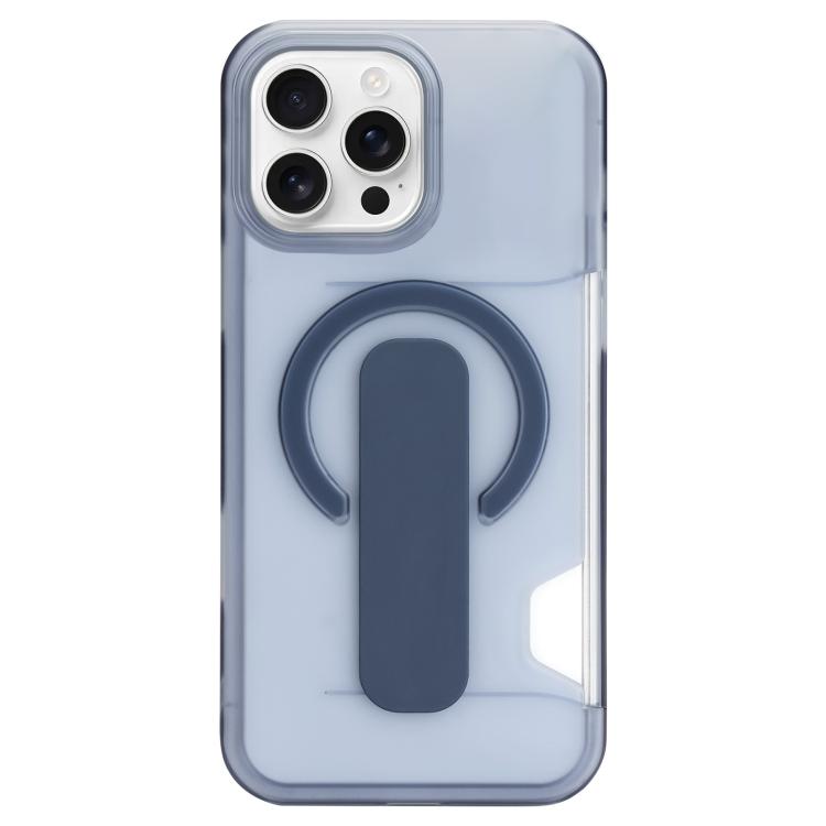 For iPhone 16 Pro Translucent Holder Card Slot Magnetic Phone Case