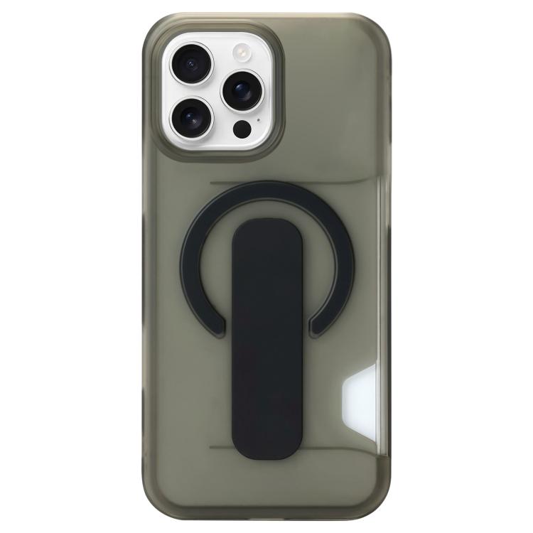 For iPhone 16 Pro Translucent Holder Card Slot Magnetic Phone Case