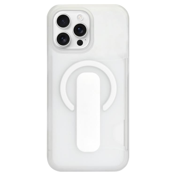 For iPhone 16 Pro Max Translucent Holder Card Slot Magnetic Phone Case