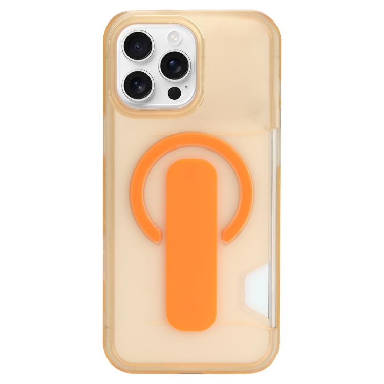 For iPhone 16 Pro Max Translucent Holder Card Slot Magnetic Phone Case