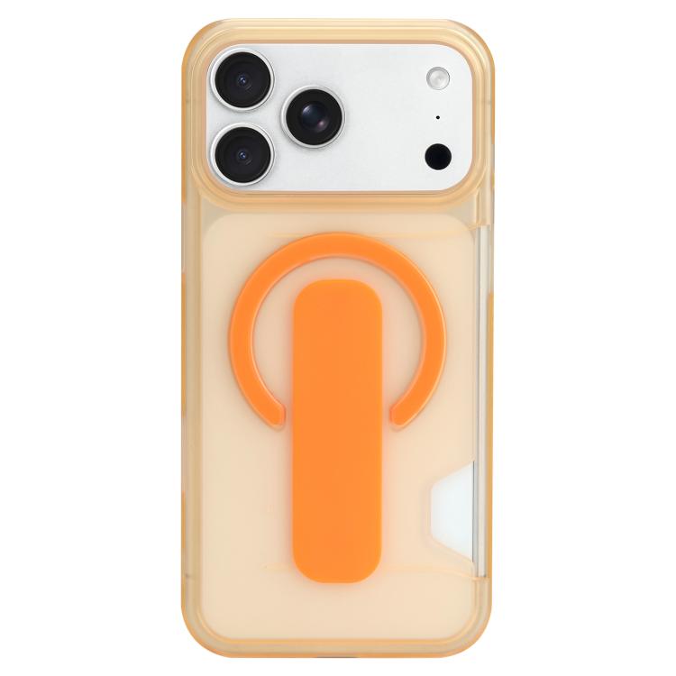 For iPhone 17 Pro Translucent Holder Card Slot Magnetic Phone Case