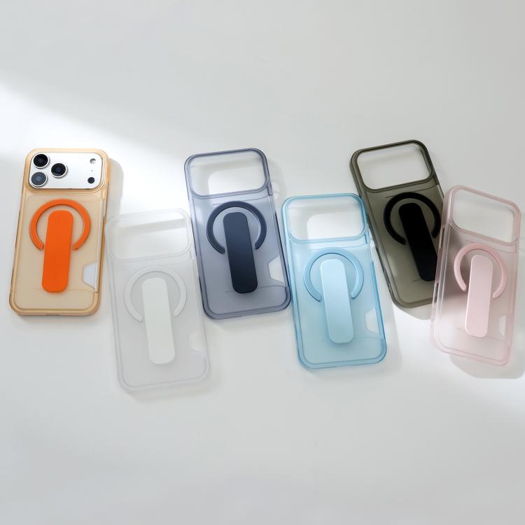For iPhone 16 Pro Max Translucent Holder Card Slot Magnetic Phone Case