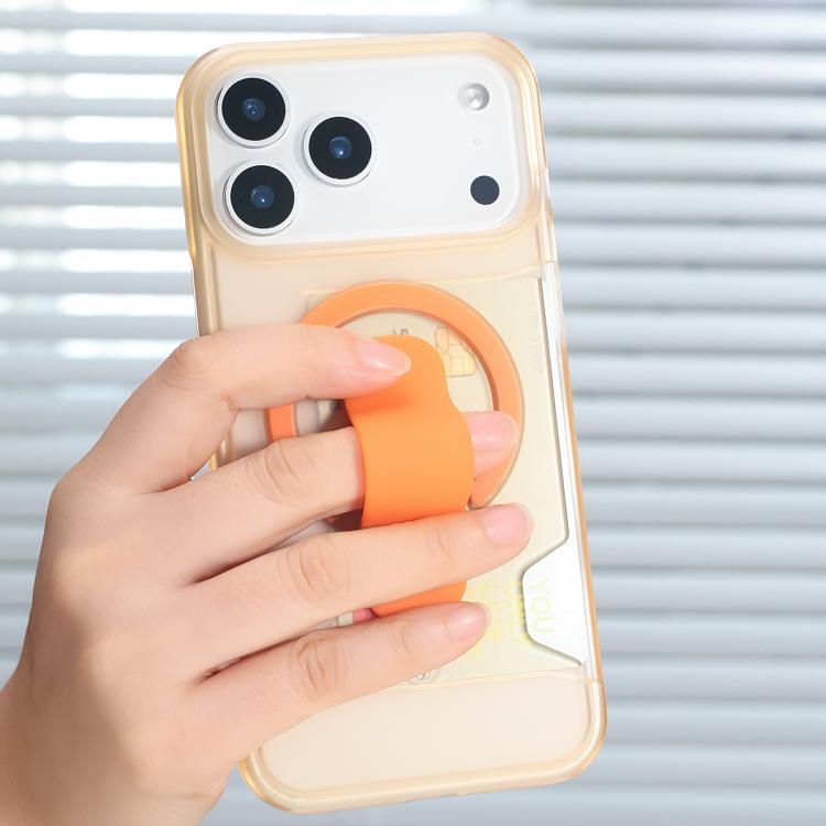 For iPhone 15 Pro Translucent Holder Card Slot Magnetic Phone Case