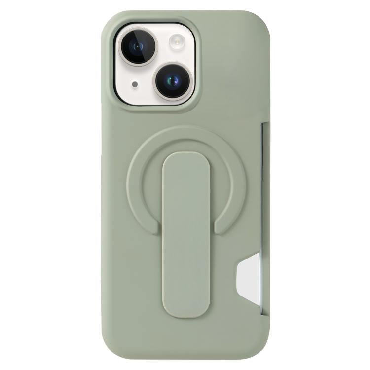 For iPhone 13 Skin Feel Holder Card Slot Magnetic Phone Case