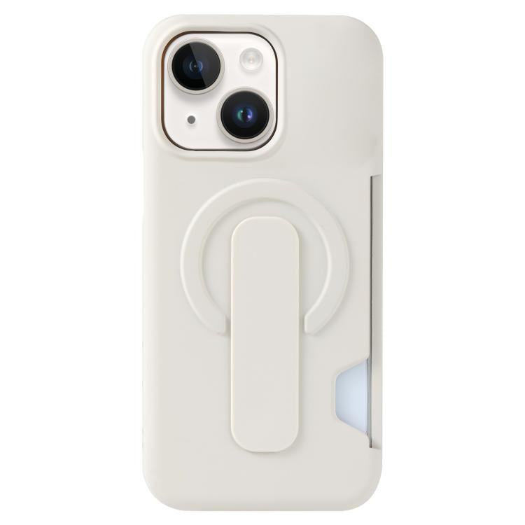 For iPhone 14 Skin Feel Holder Card Slot Magnetic Phone Case