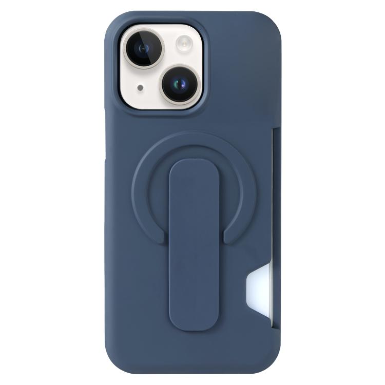 For iPhone 14 Skin Feel Holder Card Slot Magnetic Phone Case