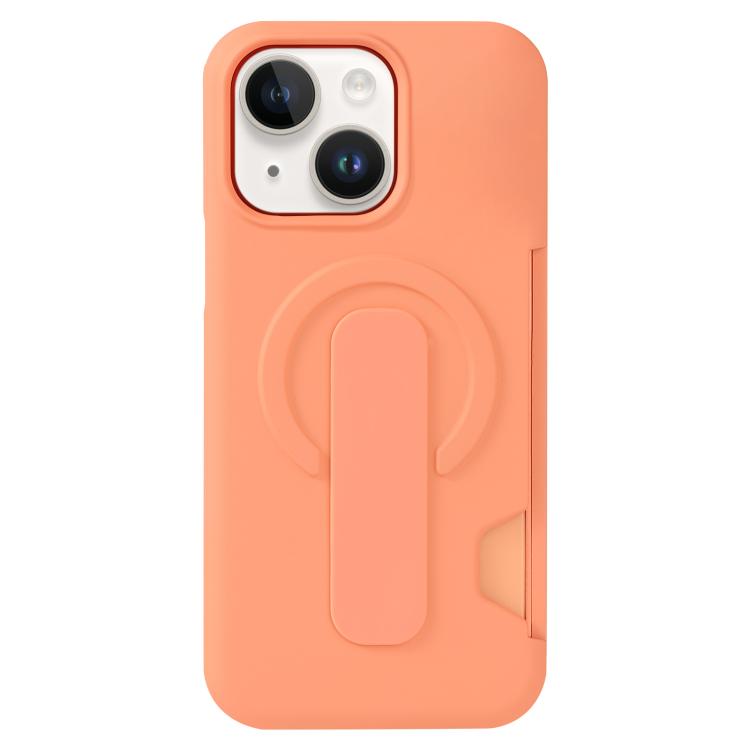 For iPhone 14 Skin Feel Holder Card Slot Magnetic Phone Case