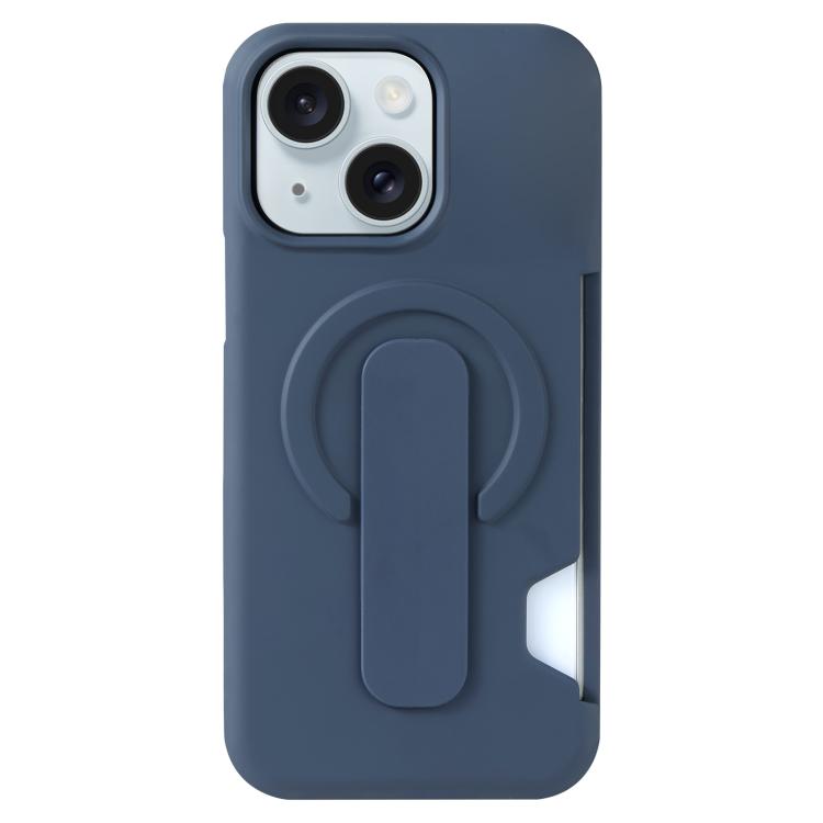 For iPhone 15 Skin Feel Holder Card Slot Magnetic Phone Case