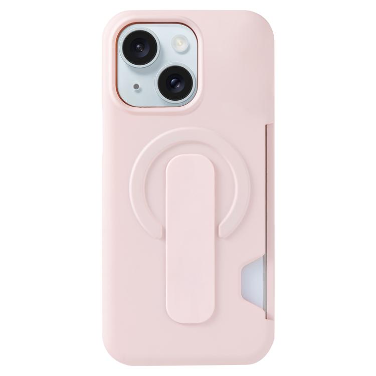 For iPhone 15 Skin Feel Holder Card Slot Magnetic Phone Case