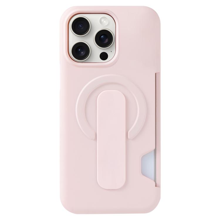 For iPhone 15 Pro Skin Feel Holder Card Slot Magnetic Phone Case