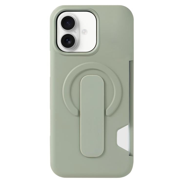For iPhone 16 Skin Feel Holder Card Slot Magnetic Phone Case