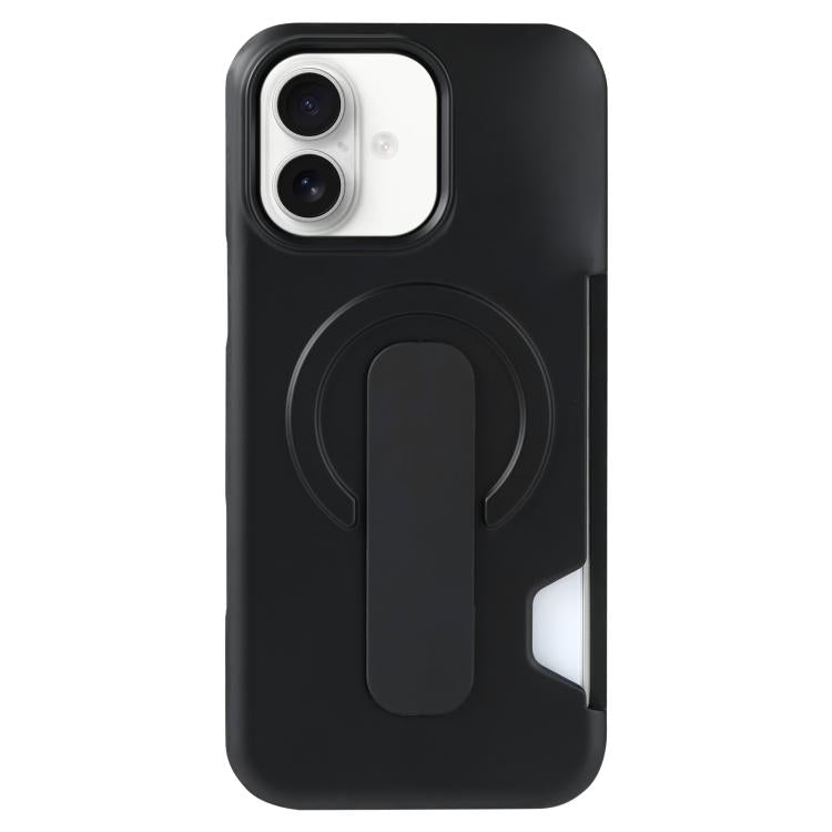 For iPhone 16 Skin Feel Holder Card Slot Magnetic Phone Case
