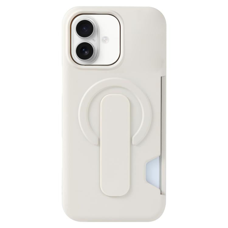 For iPhone 16 Skin Feel Holder Card Slot Magnetic Phone Case