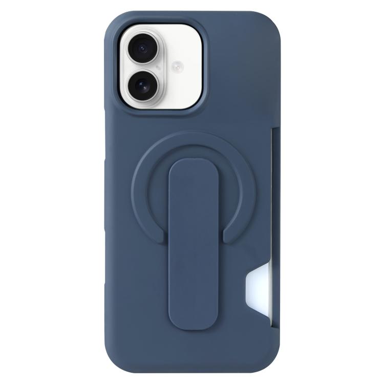 For iPhone 16 Skin Feel Holder Card Slot Magnetic Phone Case