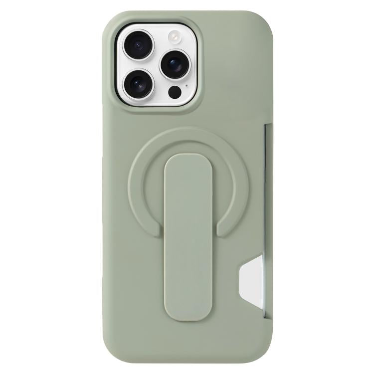 For iPhone 16 Pro Skin Feel Holder Card Slot Magnetic Phone Case