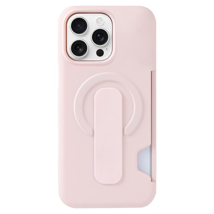 For iPhone 16 Pro Skin Feel Holder Card Slot Magnetic Phone Case