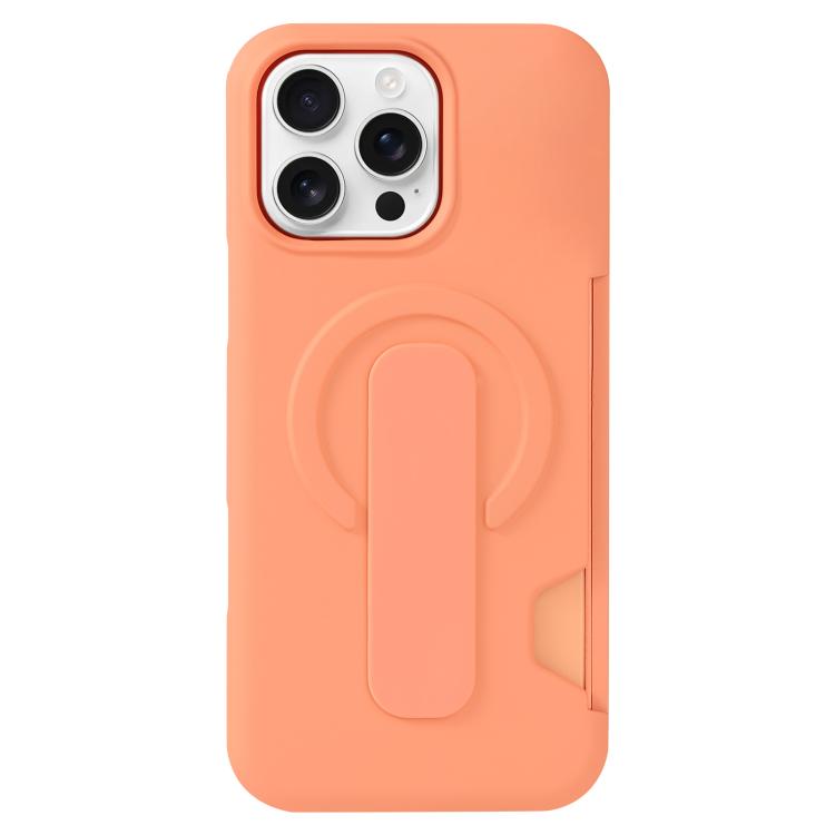 For iPhone 16 Pro Skin Feel Holder Card Slot Magnetic Phone Case