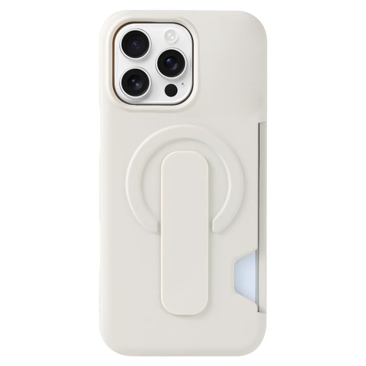 For iPhone 16 Pro Max Skin Feel Holder Card Slot Magnetic Phone Case