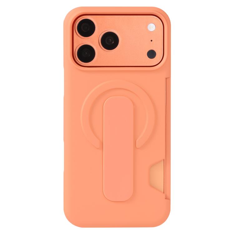 For iPhone 17 Pro Skin Feel Holder Card Slot Magnetic Phone Case