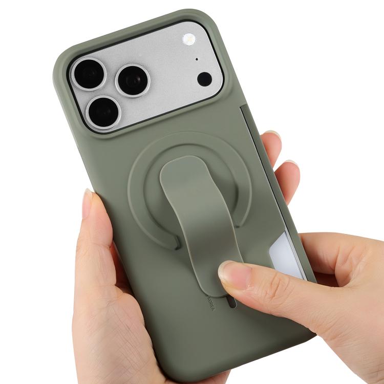 For iPhone 17 Skin Feel Holder Card Slot Magnetic Phone Case