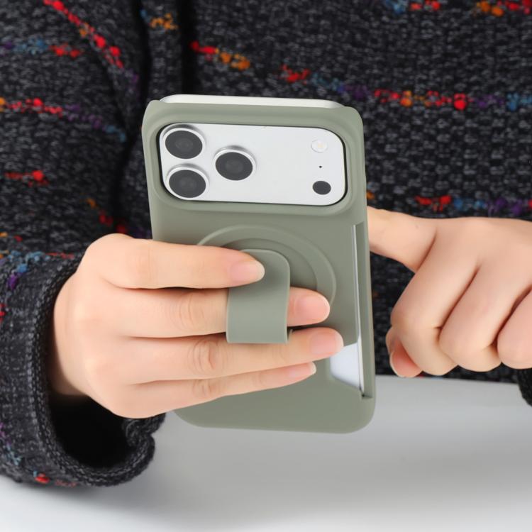 For iPhone 15 Skin Feel Holder Card Slot Magnetic Phone Case