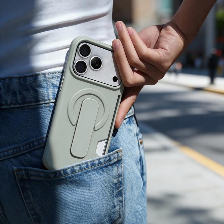For iPhone 15 Skin Feel Holder Card Slot Magnetic Phone Case