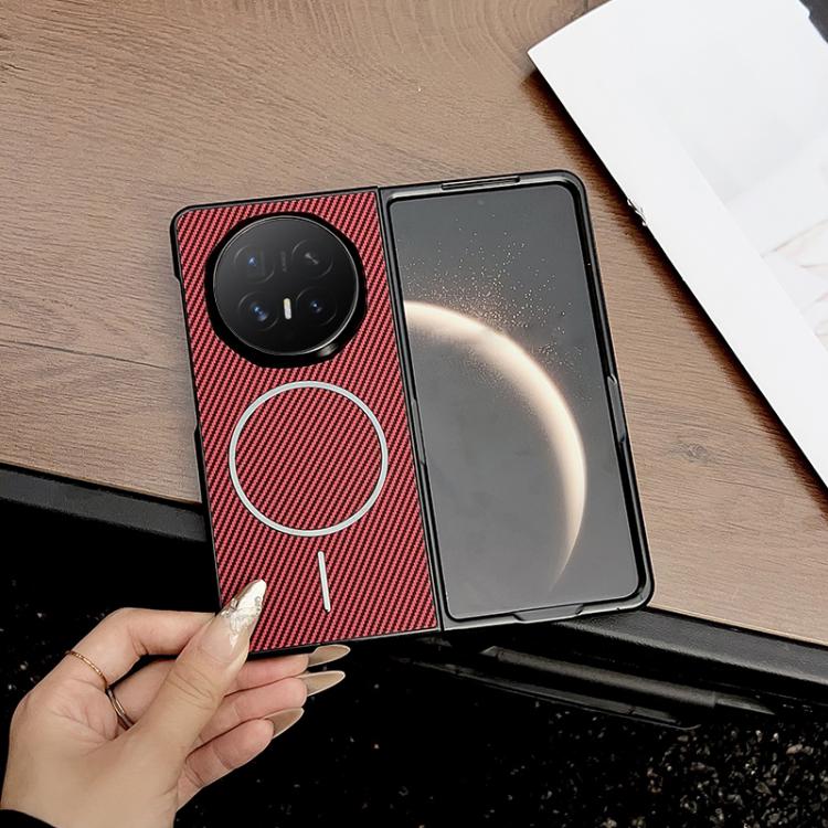 For Honor Magic V6 Fiber Texture Fine Circle Magnetic Phone Case