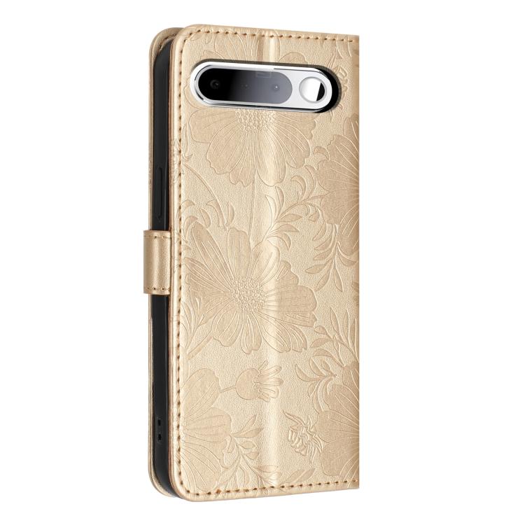 For Realme 16 5G Sunflower Embossed Vegan Leather Phone Case with Small Black Rope