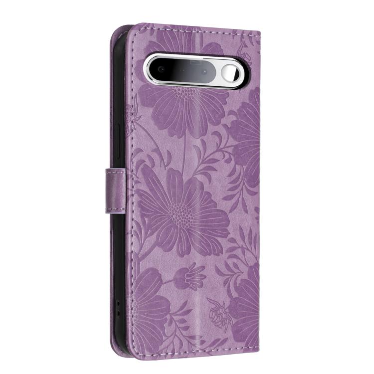 For Realme 16 5G Sunflower Embossed Vegan Leather Phone Case with Small Black Rope