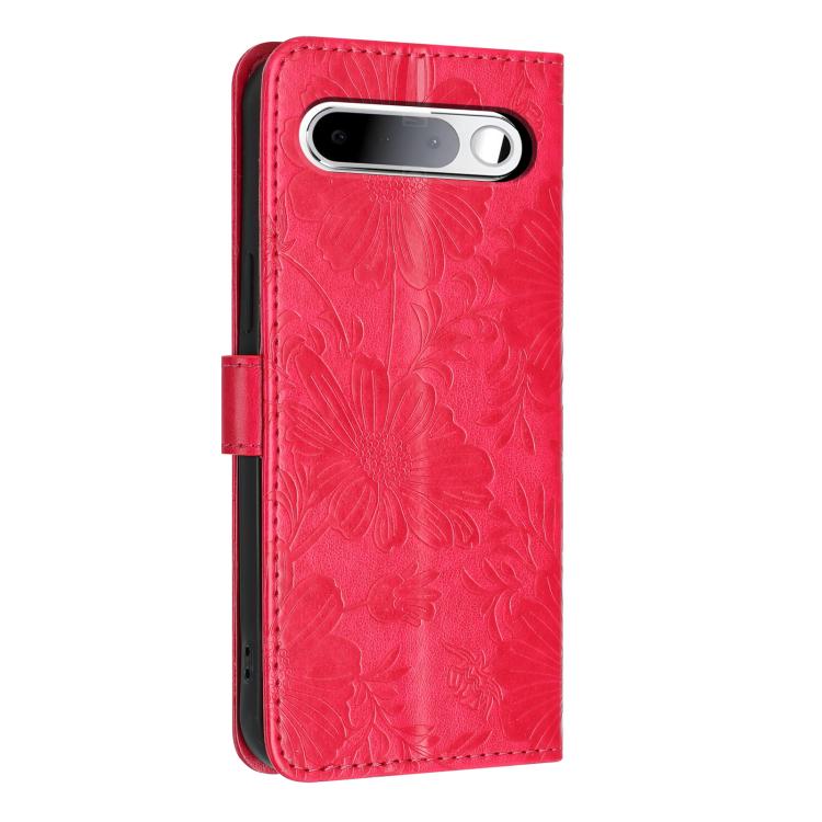 For Realme 16 5G Sunflower Embossed Vegan Leather Phone Case with Small Black Rope