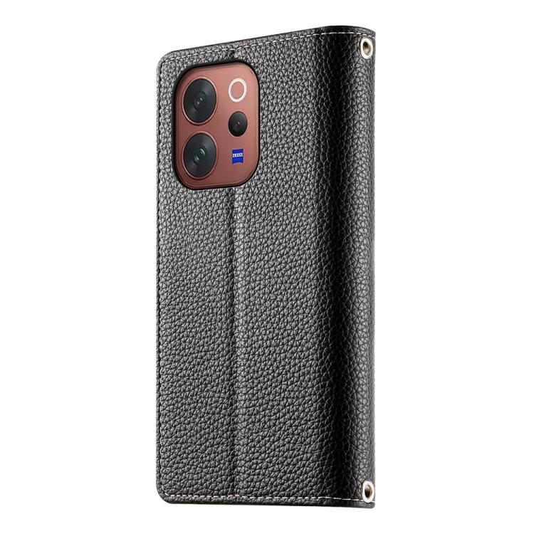 For vivo V70 5G / S50 5G Stitching Multi-card Zipper Wallet Leather Phone Case with Short Strap