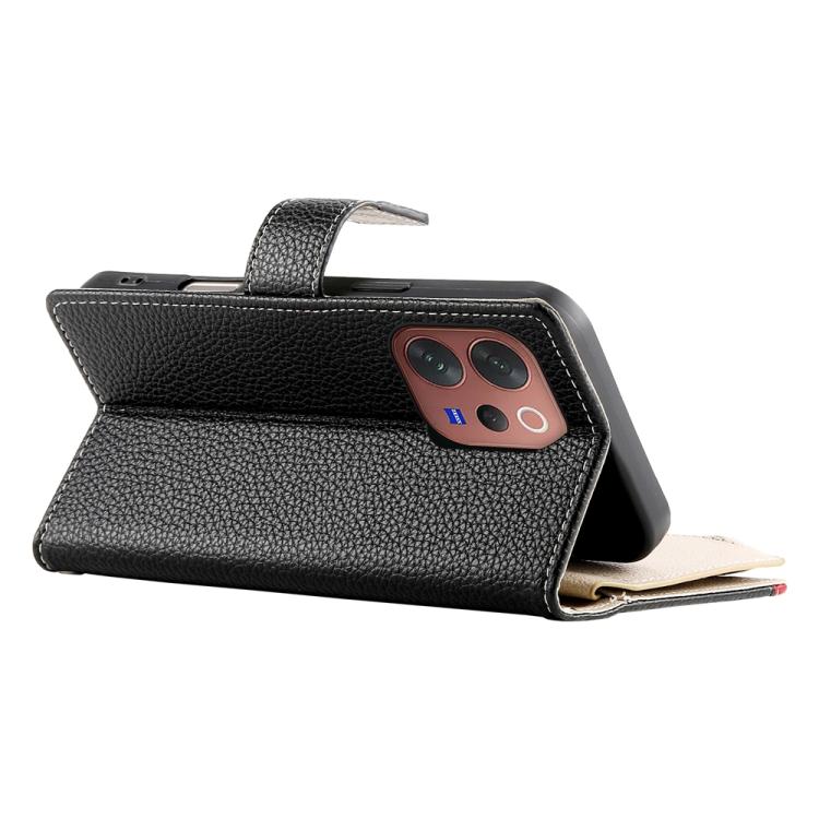 For vivo V70 5G / S50 5G Stitching Multi-card Zipper Wallet Leather Phone Case with Short Strap