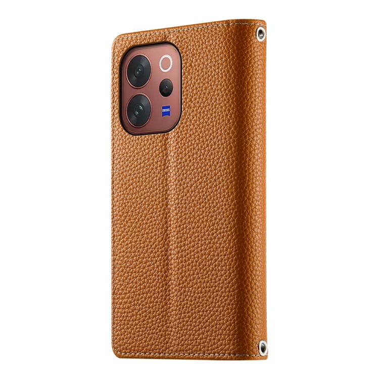 For vivo V70 5G / S50 5G Stitching Multi-card Zipper Wallet Leather Phone Case with Short Strap