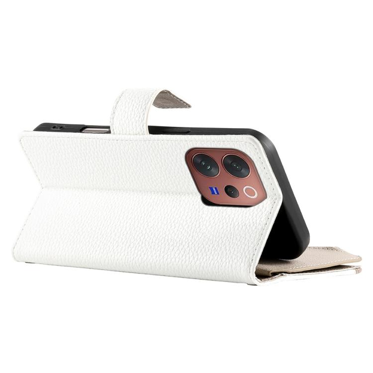 For vivo V70 5G / S50 5G Stitching Multi-card Zipper Wallet Leather Phone Case with Short Strap