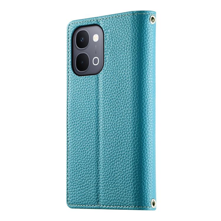For vivo Y31d 4G Stitching Multi-card Zipper Wallet Leather Phone Case with Short Strap