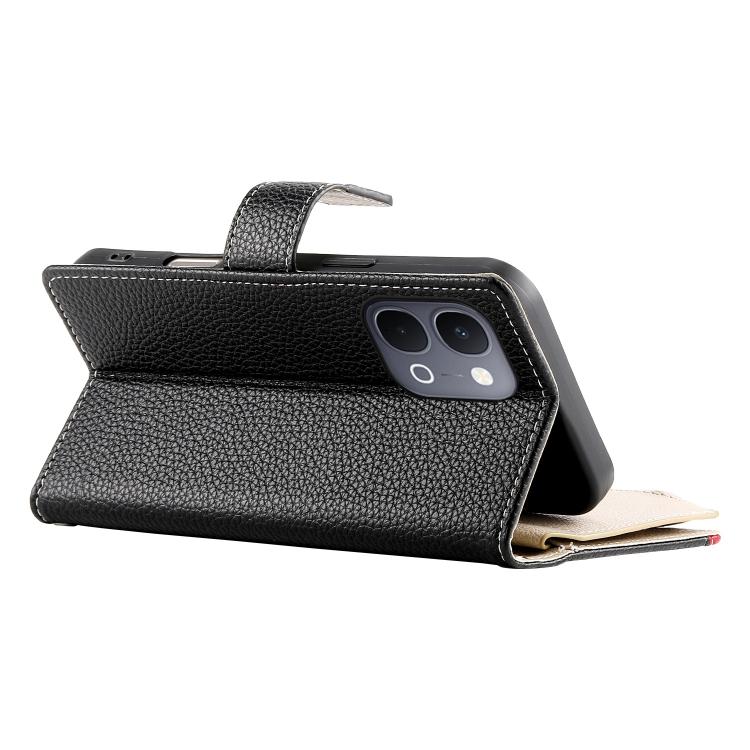 For vivo Y31d 4G Stitching Multi-card Zipper Wallet Leather Phone Case with Short Strap