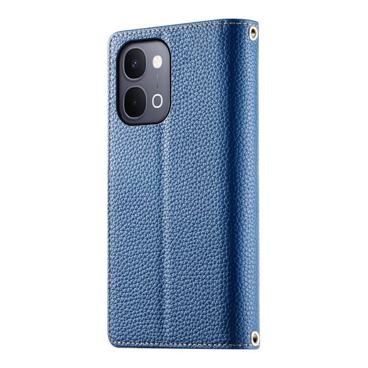 For vivo Y31d 4G Stitching Multi-card Zipper Wallet Leather Phone Case with Short Strap