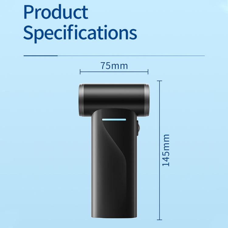 F2 Handheld Brushless Motor Mini Fan with Digital Display - Black